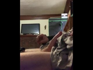 Big dick daddy cums hard while moaning