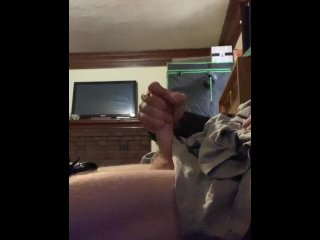 Big dick daddy cums hard while moaning