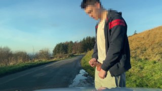 TEEN CUMMING ON A PUBLIC ROAD WAS NEARLY CAPTURED