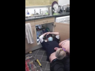 Mature Cheating_Wife with_Plumber. Footplay, BJ,Rides His Cock and Fucked from Behind