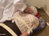 Sexy Foot Fetish Girl Patient in Medical Restraints and Spitmask by a Teasing Doctor Part1