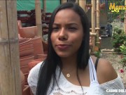 Preview 6 of CarneDelMercado - Andrea Flores Big Booty Latina Colombiana Teen Takes Huge Cock In Her Tight Pussy