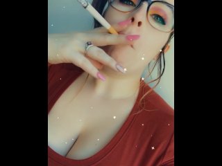 cigarette, smoking, vertical video, solo female