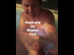 Video stepmom has death grip on stepson cock then sits on it to make him cum
