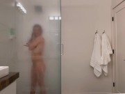 Preview 2 of Steamy Glass Shower: Hot Couple on Vacation