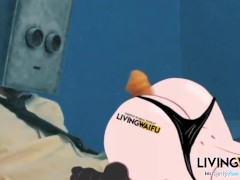 Real anime teen waifu - hentai with Belle Delphine big cosplay - shaking her japanese animation ass