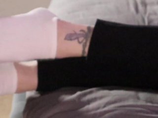 Mistress Gives Slave a Sockjob, Teases His CockWith Her Feet and Gets Cum Soaked_Socks