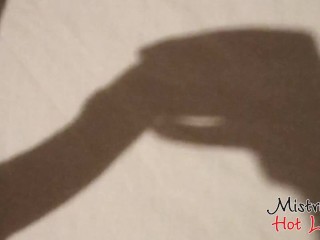 Amateur Ruined Orgasm from Mistress Hot Lips in Shadow Theater. Handjob and Blowjob. Short Version