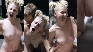 Una ragazza bionda arrapata vuole rimanere incinta, l'uomo non ha scelta e ha bisogno di un creampie