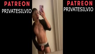 Blond boy excited and let his cum out