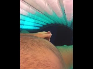 Rubbing one out in tanning bed