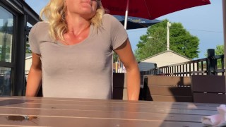 Sexy Milf Kara Wears Remote Vibrator and Butt Plug and Cums at Public Restaurant—CumPlayWithUs2