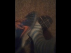 Blue Nike Shoes & Cute Striped Fuzzy Dirty Socks (No Audio)