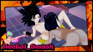 Saiyan лесбиянки Caulifla и Kale по очереди лижут киски - Dragon Ball Super Hentai.
