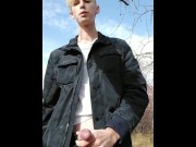 Preview 2 of guy caught jerking off in the park
