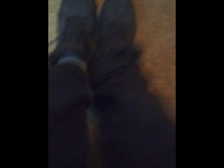 Work Boots & Cute Fuzzy Striped Dirty Socks (No Audio)
