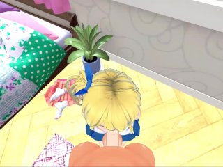 Lucy Heartfilia deep_throating a_cock.