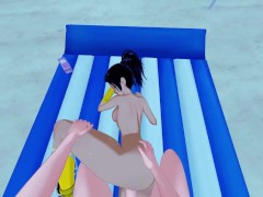 Kale titty fucks you before getting fucked on the beach - Dragon Ball Super Hentai.