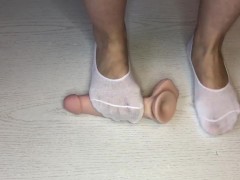 Crush dildo with my white ped socks