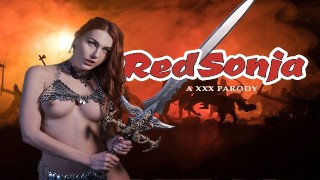 VR Cosplay X Charlie Red Prsatá Babe Červená SONJA Nechat Tě Šukat Její Těsné Kundičky VR Porno