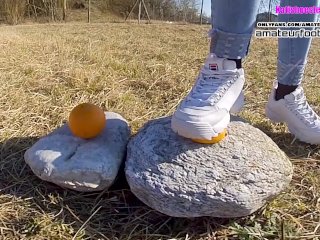 Fila Destrudor Shoeplay Nylon feetand Crush TrampleTrailer Sneaker girl Feet Shoeplay