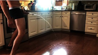 PISSING ALL OVER THE KITCHEN FLOOR AND HOUSESITTING III