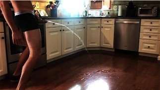 HOUSESITTING III - PISSING ALL OVER THE KITCHEN FLOOR!!