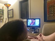 FtM rubs clit and rides pillow while watching porn