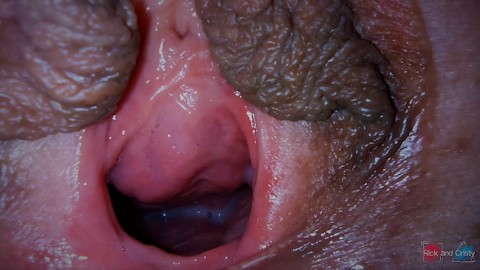 Cum dripping out of my pussy very close up!