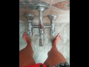 Preview 2 of Tik Tok Standing pee on the tap in the bathroom