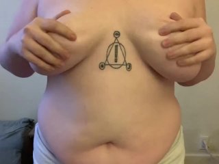 boob play, tattooed women, babe, big boobs