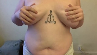 Topless boob play - ghost nipples