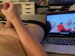 Jerking My Big Cock to Sexy Milf Porn