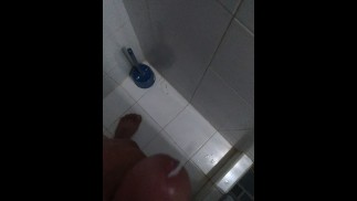Cumshot in the bathroom 