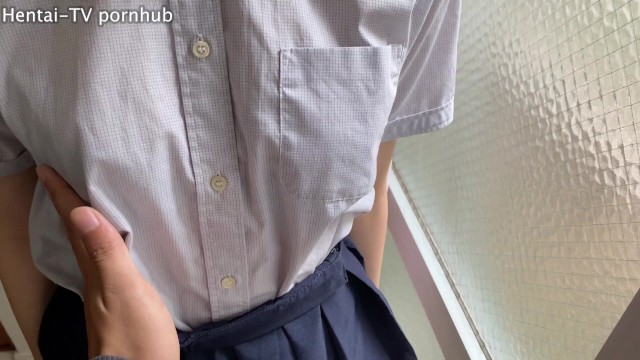【無修正】黒髪の素人を制服着たままイかせるところを撮影　japanese Uncensored Teen School Girl