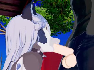 Fucking the wolf girl Loona against a wall - Helluva Boss Hentai.