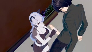 Fucking the wolf girl Loona against a wall - Helluva Boss Hentai.