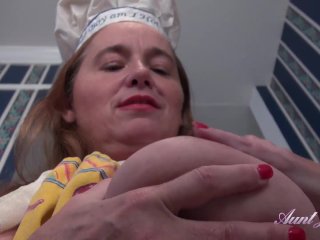 AuntJudys .. Cookin' in the Kitchen w 48yo Real Texas Redhead Natasha