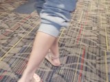 Public hotel hallway fun with my feet!