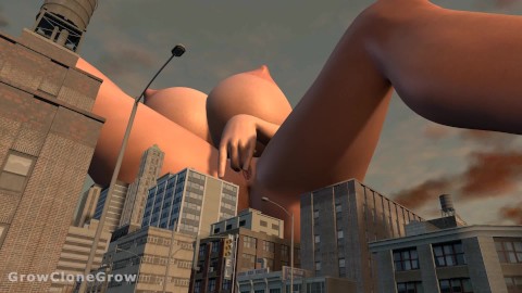 City Giantess, Masturbation Growth