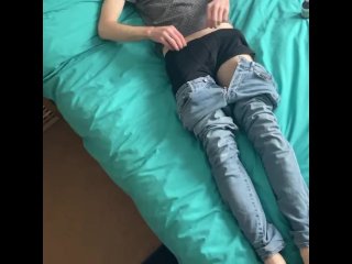 Hung jerking of big cock viewed from above. Horny uncut_big dick jerked.