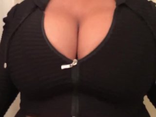 Big Tits in a Tight Black Jacket