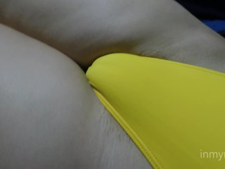 Playing with My Pussy Mound Cameltoe_in a_Sexy Swimsuit.