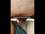 Old man fuck me in mating press with a broken condom...i feel his cum inside....[Cuckold.Snapchat]
