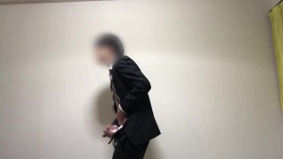 Masturbating Handsome College Student In Mass Ejaculation Recruitment Suit