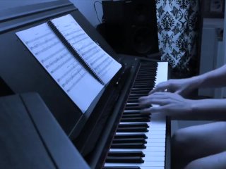 solo male, piano, music, omorashi