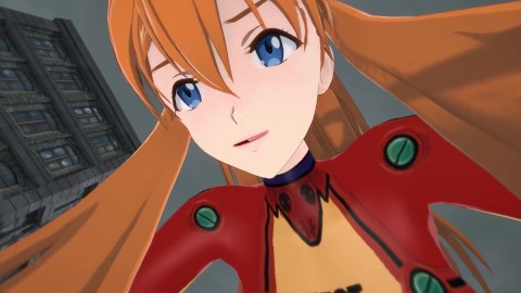 Evangelion: futa Asuka Langley Souryuu sex in a ruined city Taker POV