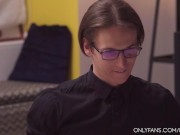 Preview 4 of Nerdy boy was caught masturbating while preparing for exams