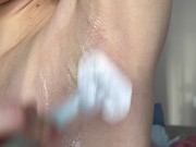 Preview 3 of Shaves hairy armpits, shows shaved armpits!