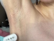 Preview 5 of Shaves hairy armpits, shows shaved armpits!